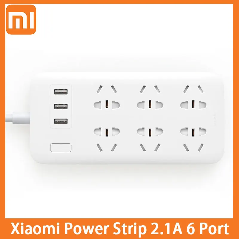 Originalna utičnica Xiaomi Power Socket Strip 2A Brzo Punjenje 6 Utičnica 3 USB s nekoliko rupa Utičnica Zaštita Od preopterećenja Mi Mijia Socket