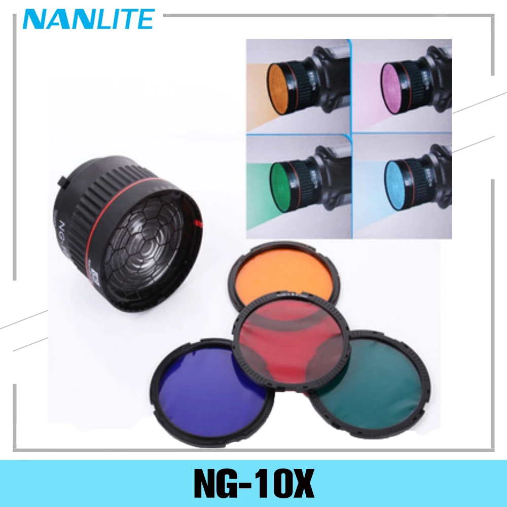 Nanguang NG-10X Studijski Svjetlo Фокусировочный Objektiv Bowen Nosač Za Flash Led Svjetiljka S 4 Boje Filtrima Set Pribora Za Fotografije