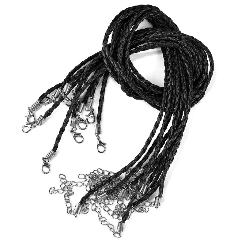 10 kom./lot 3 mm pletena Žica vosak uže kožni kabel ogrlica карабинчиком вощеный kabel lanca ogrlice DIY privjesak nakit 