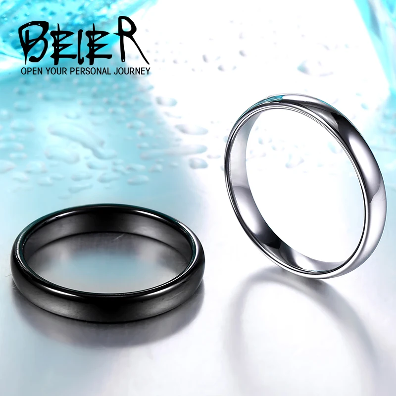 Muški Полированное prsten od nehrđajućeg čelika Beier 316L, crno/bijelo/plavo/zlatno, četiri boje, popularni muški Modni Nakit LLBR-R051R