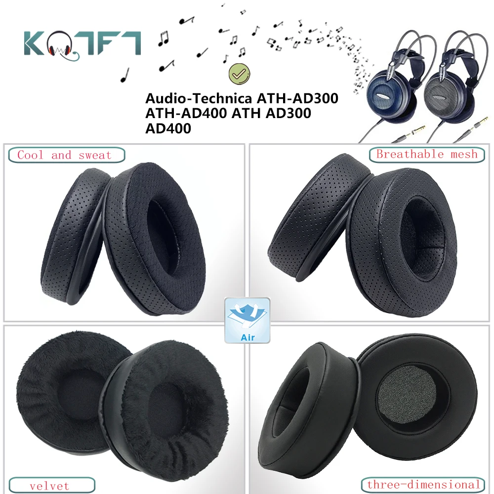 KQTFT Zamjenjive jastučići za uši za Audio-Technica ATH-AD300 ATH-AD400 ATH AD300 AD400 Slušalice Dijelovi Torbica za slušalice Jastuci Šalice