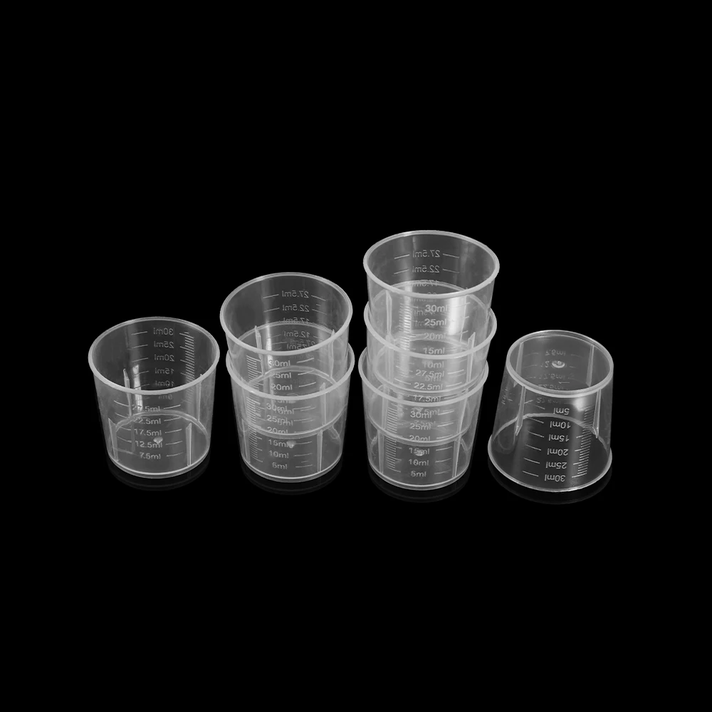 20шт 30 ml, Prozirni Skup Dimenzije Čaša Epoksidna Smola, Silikonska Forma Plastične Mjerne Čaše za DIY Nakit Alati Pribor