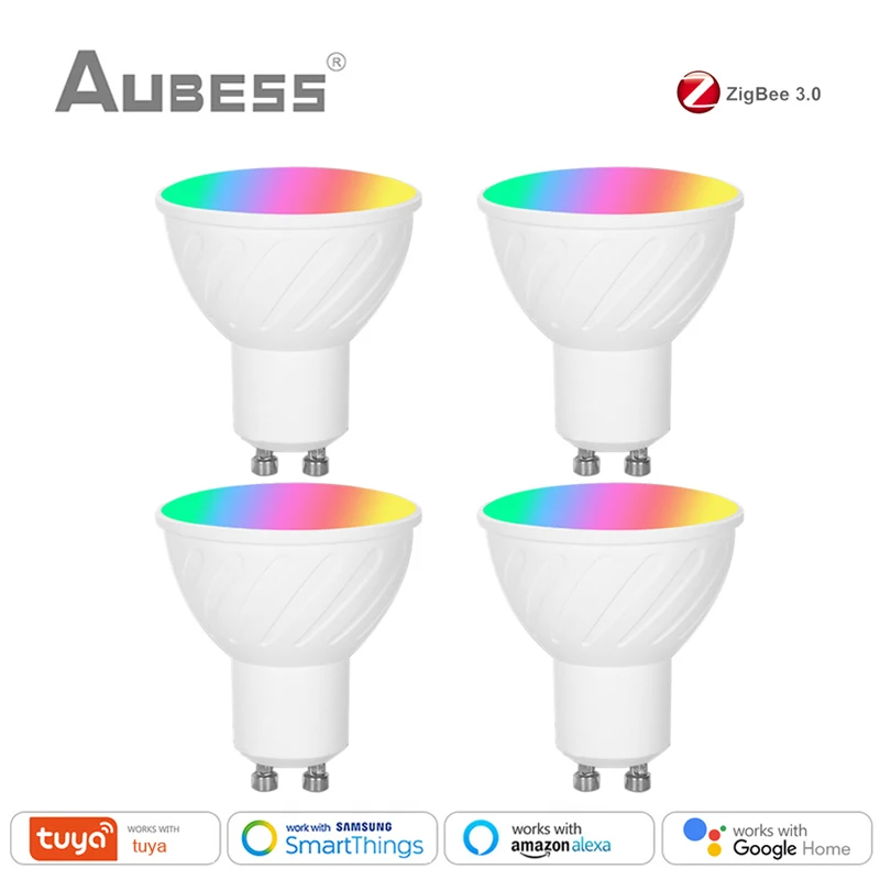 Tuya Zigbee 3,0 Pametna Lampa RGBCW GU10 5 W Pametna Kuća Led Svjetiljka s pomoću Smart Life Smartthings Glasovno Upravljanje Alexa Google Home