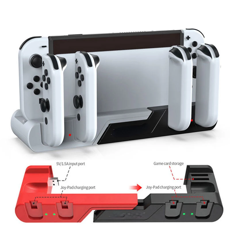 4 Porta Punjač Za Nintendo Switch Oled JoyCon Kontroler, Gamepad Stalak Za Punjenje Priključna Stanica Osnovna Podrška Za Stalak Držač Pribor