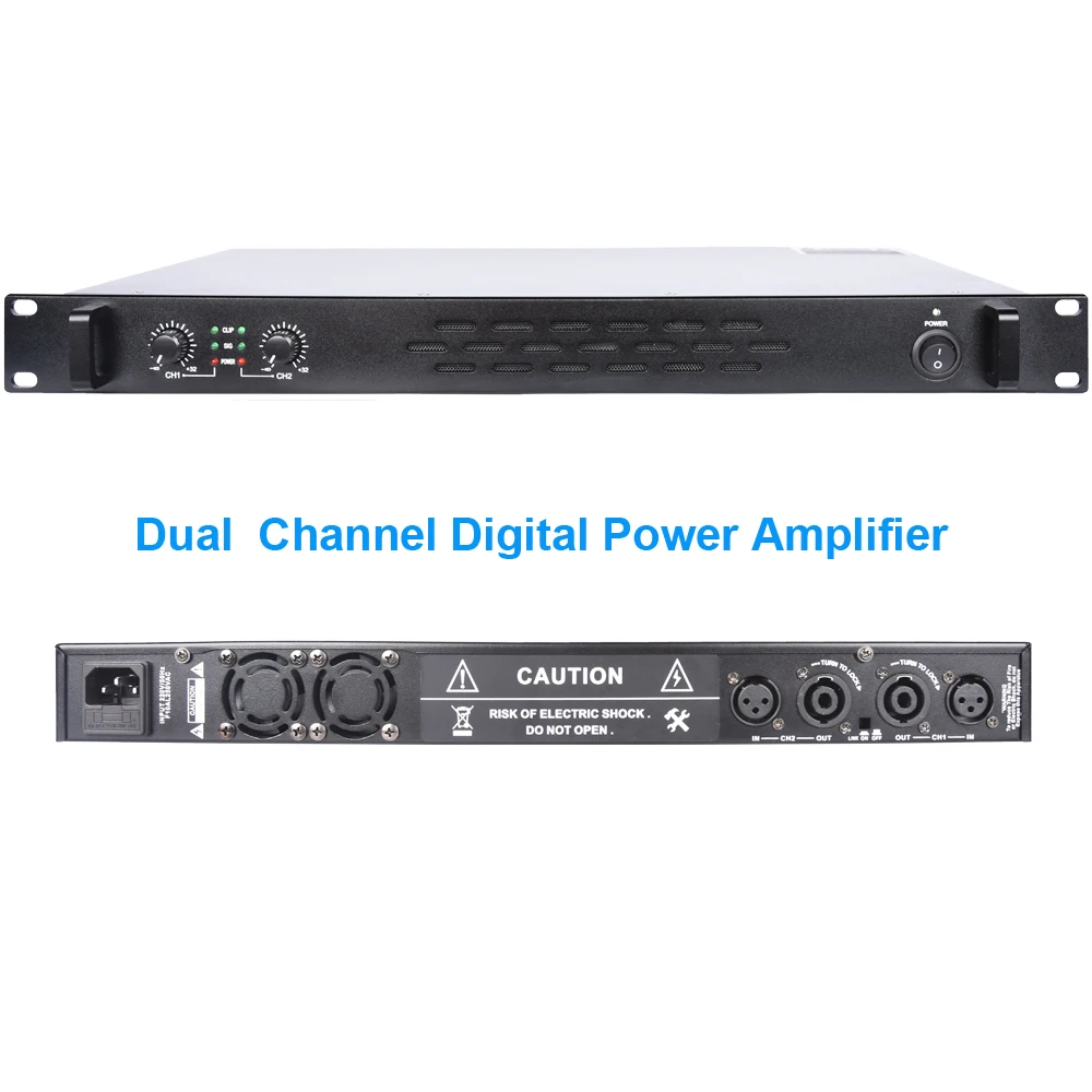 MiCWL Dual-channel Audio 2600 W Digitalno Pojačalo 4 Kanala 6400 W Pojačalo velike Snage 1U 19 Inča Dizajn