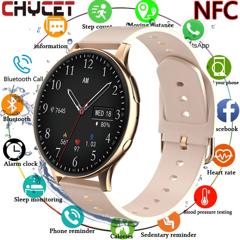 2022 NFC Pametni Satovi Za Muškarce Snimanje Glasa Smartwatch Za Žene Bluetooth Poziva Glazba Sat Otkucaja Srca Fitness Tracker Za IOS I Android