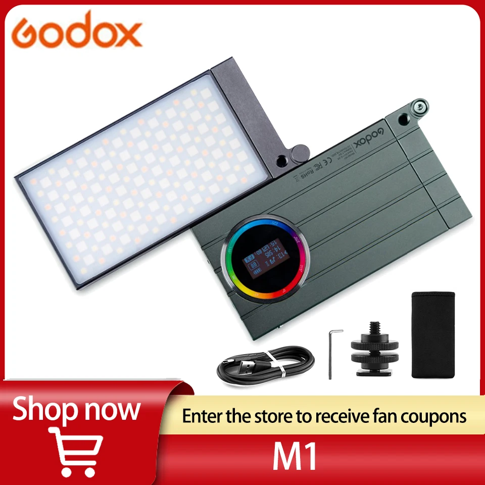 Godox M1 RGB 13 W 2500-8500K 360 Boji Mini džepnu svjetiljku s ugrađenom baterijom sa specijalnim efektima