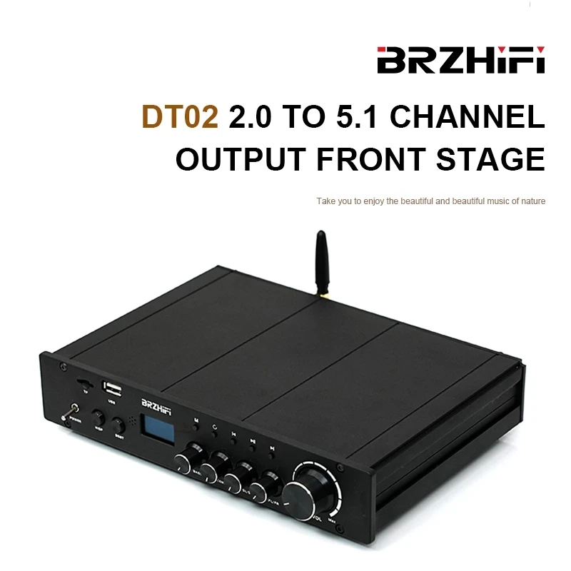 BRZHIFI Audio DT02 2,0-5,1 Kanalni Izlaz Pretpojačalo QS 7785QF Pretpojačalo Podržava Bluetooth 5,0/USB/TF/AUX Ulaz za kartice
