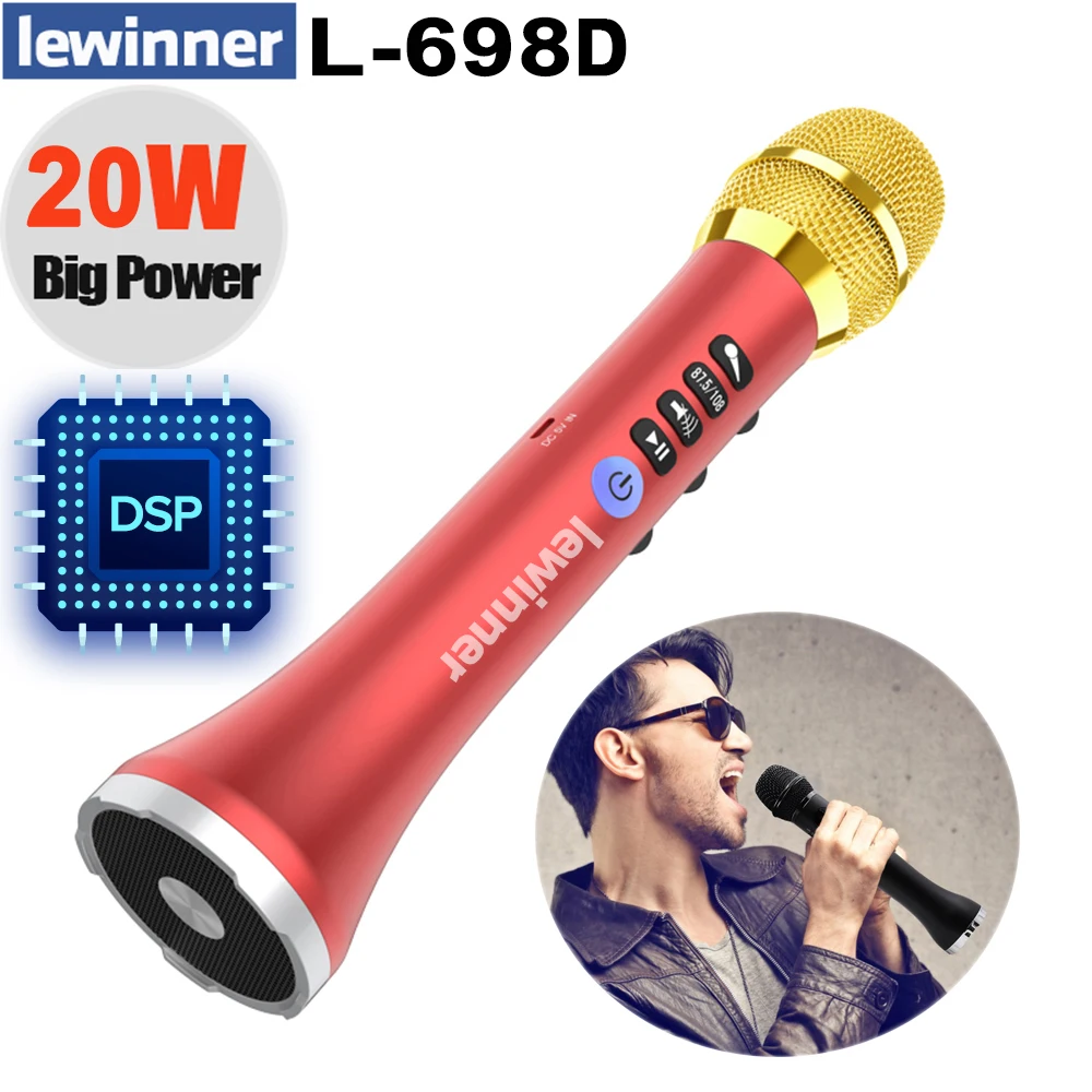 Lewinner L-698D 20 W Ručni Bežični Mikrofon FM tipka za spajanje ažuriranja karaoke zvučnik za Pjevanje/Sastanke