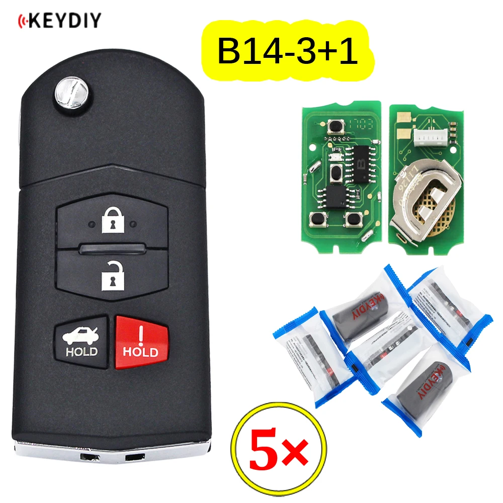 5 kom./lot KEYDIY serije B B14-3+1 4 gumb za univerzalni daljinski upravljač KD za KD200 KD900 KD900 + URG200 KD-X2 mini KD