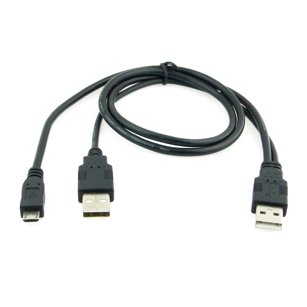 Zihan dva USB 2.0 priključka na Micro USB 5P Nožica Y Kabel od 80 cm za vanjski tvrdi disk