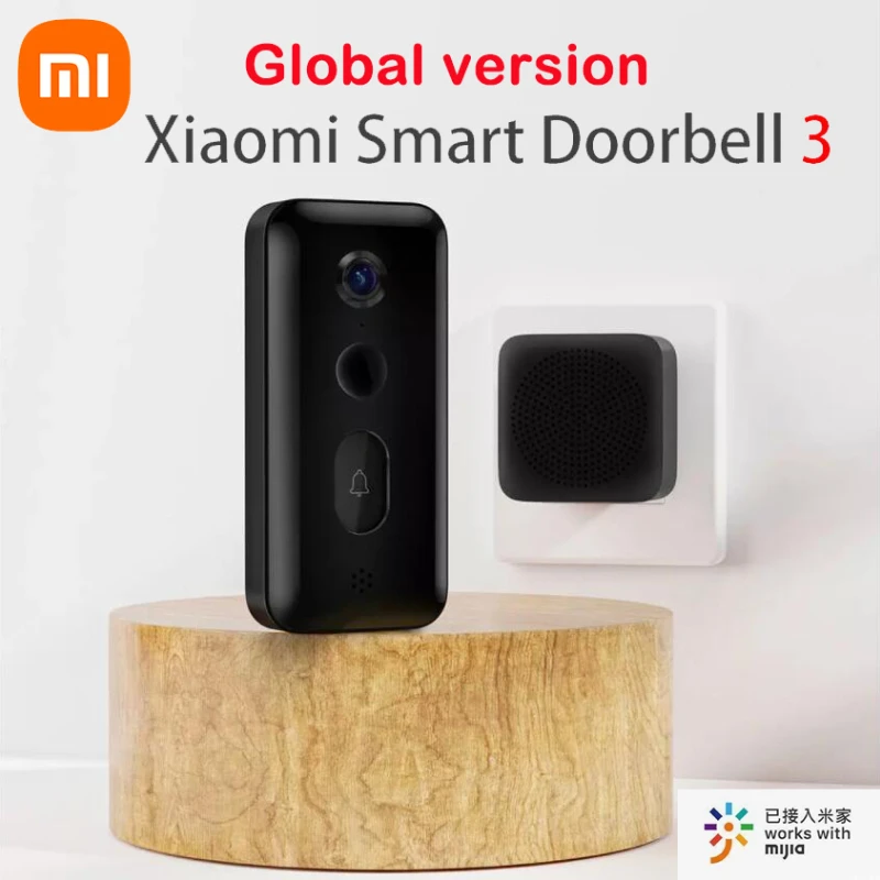 Globalna verzija Mijia Smart Doorbell 3 180 ° Veliki pregled polja 2K Ultra HD rezoluciju AI Prepoznavanje Humanoida Daljinsko gledanje u realnom vremenu