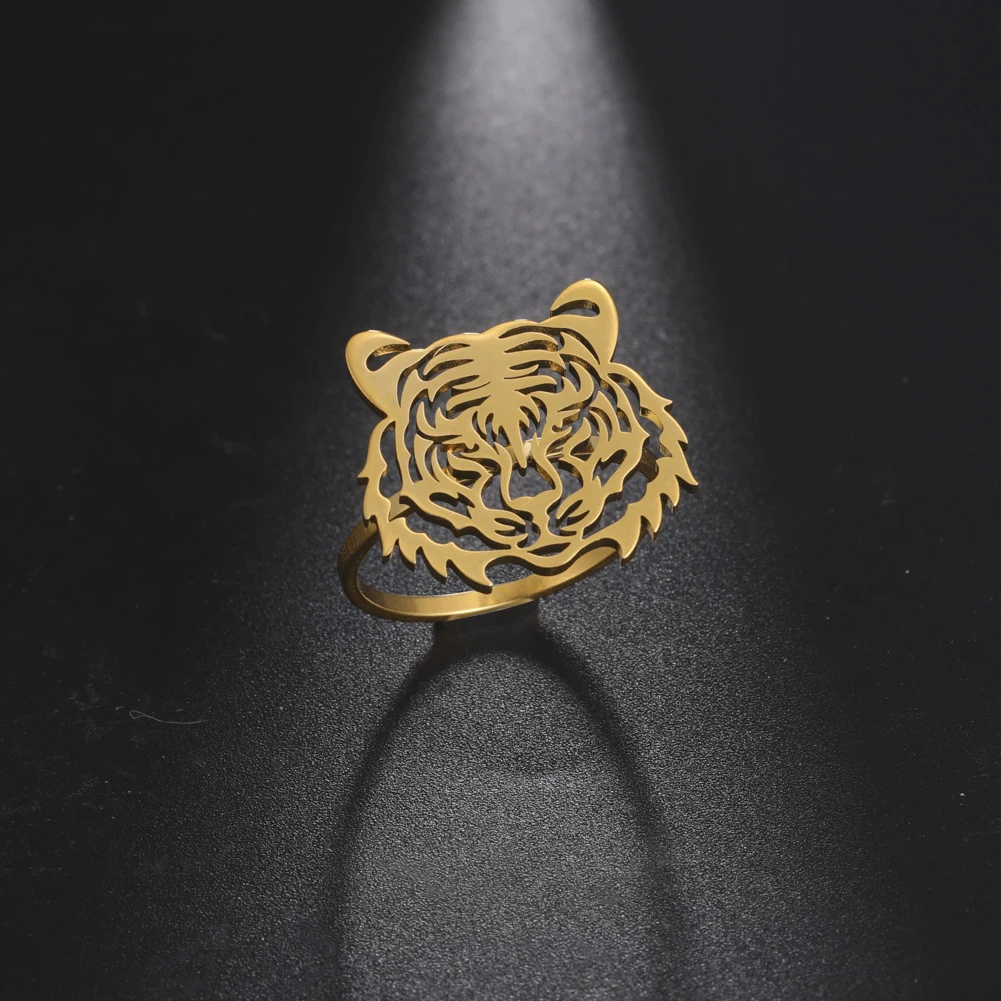 COOLTIME Tigar Životinja Prsten za Muškarce od Nehrđajućeg Čelika Punk Zlato Boje Prsten na Veliko Prodaja Steampunk rođendanski Poklon Modni Nakit