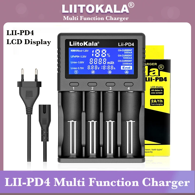Topla LiitoKala Lii-PD4 Lii-S4 Lii-500S Lii-S6 punjač za 18650 26650 21700 AA AAA 3,7 U/3,2 IN/1,2 litij baterija NiMH