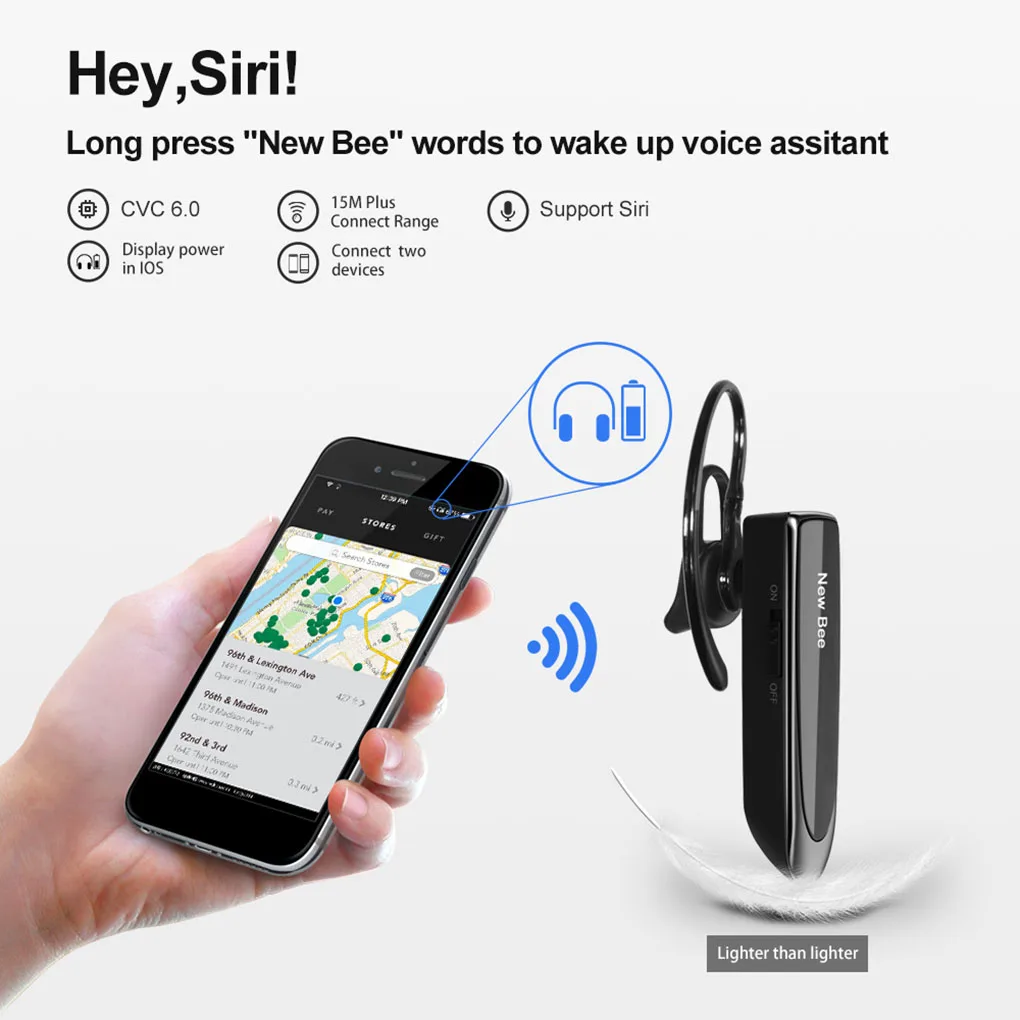 Link Dream LC-B41 Jedno Uho Bluetooth 5.0 Slušalice Шумоподавляющие Slušalice s trajnim stanjem pripravnosti