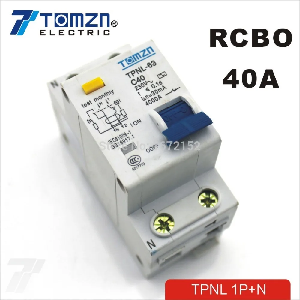 Automatski prekidač rezidualne struje TPNL 1P + N 40A 230 v ~ 50 Hz/ 60 Hz sa zaštitom od preopterećenja i curenja RCBO