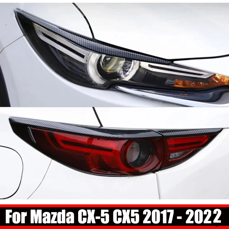 Za Mazda Cx-5 Cx5 KF 2017-2022 Карбоновая Prednji Stražnji prednji far Glave Svjetlo Žarulja očni Kapak Obrva glavu stražnja svjetla Trake Vanjski Pribor