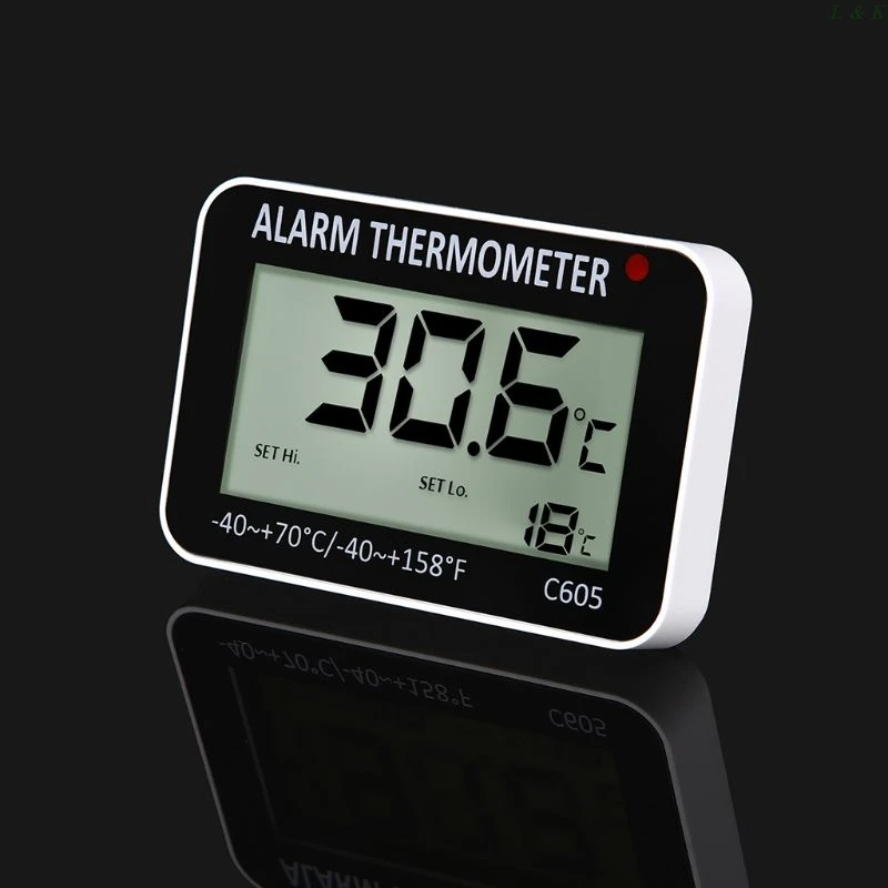Viseći magnetski digitalni termometar alarma za duboko zamrzavanje hladnjak s uključenim baterijom alarma high & low temperature