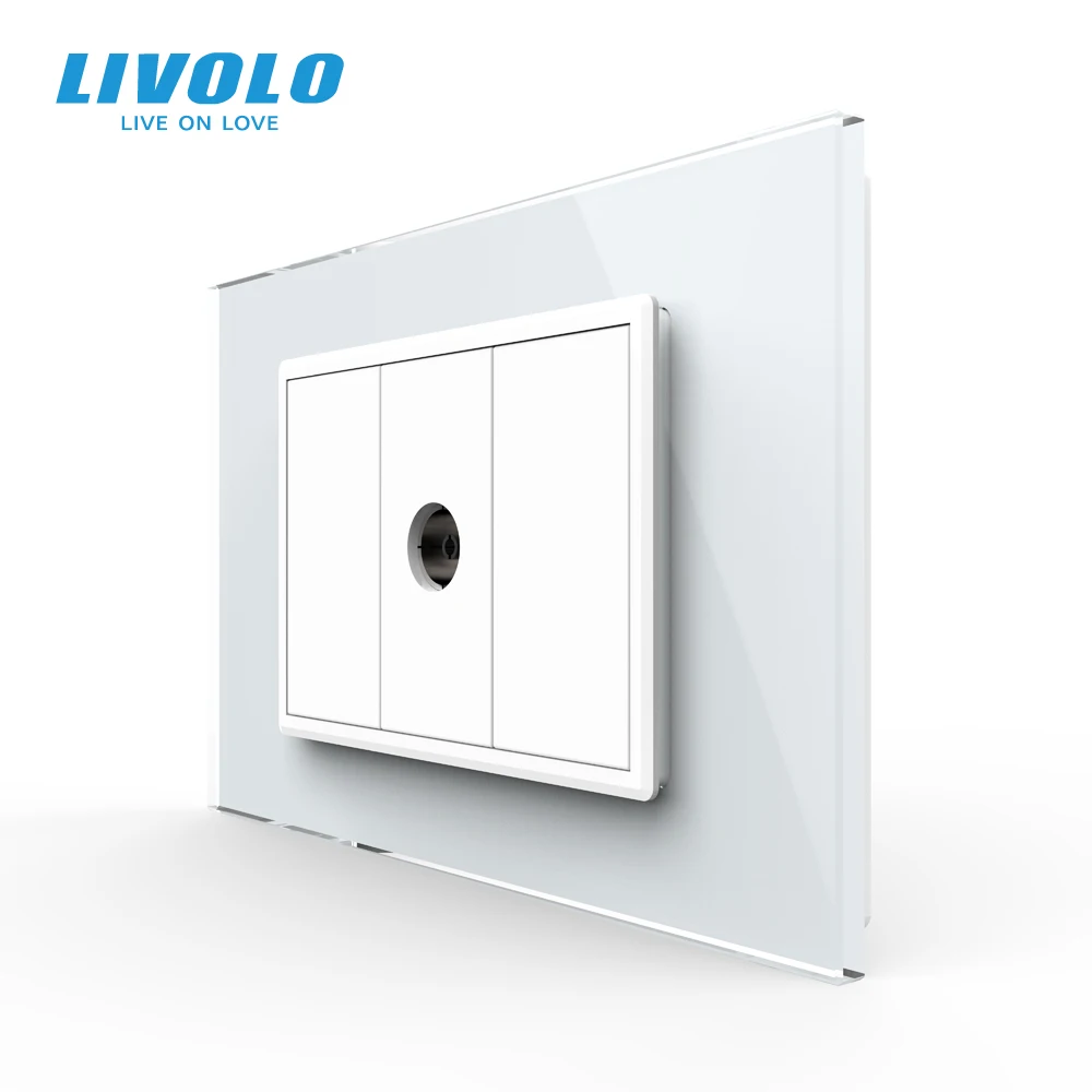 Livolo AU /standard SAD-u, računalna utičnica Tel plate, s bijelim жемчужным kristalne stakla, SATV, штепсельные viljuške za tv, audio audio jack