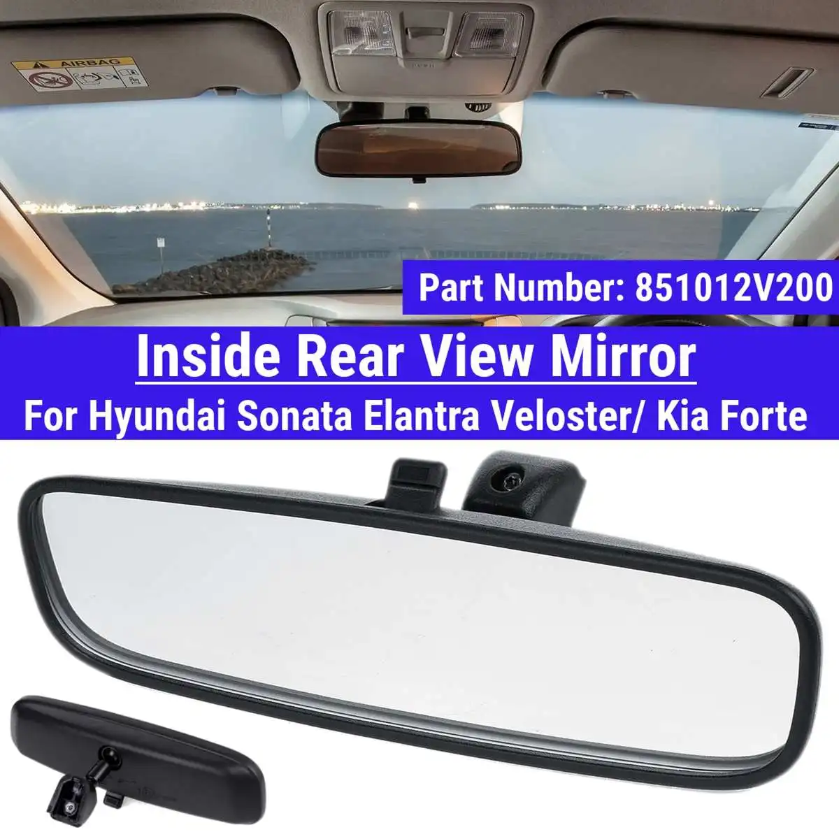 Za Hyundai Sonata Elantra Veloster/Kia Forte Auto Unutrašnji retrovizor Unutrašnji Unutrašnji retrovizor 851013X100