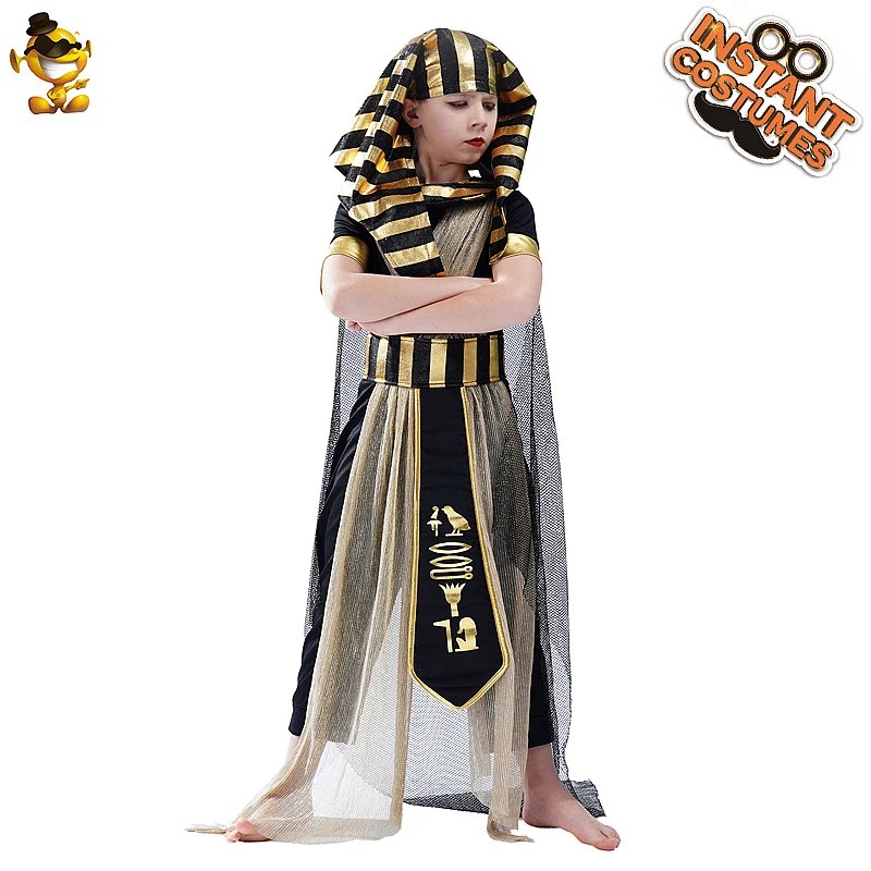 Dječji kostim Egipatskog Faraona Luksuznih Za Dječake, Cosplay Na Halloween, Dječje Egipatska Odjeća Faraona, Odijelo