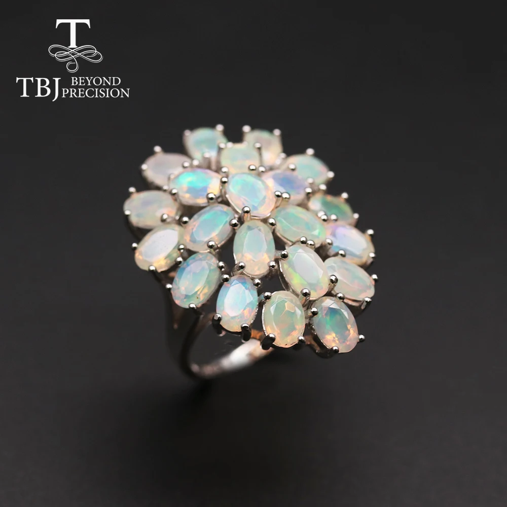 TBJ, kvalitetan Prirodni Opal Luksuzni dragulj Prsten ovalnog rez 4*6 mm 21 kom 10,5 karat 925 sterling srebra nakit za žene
