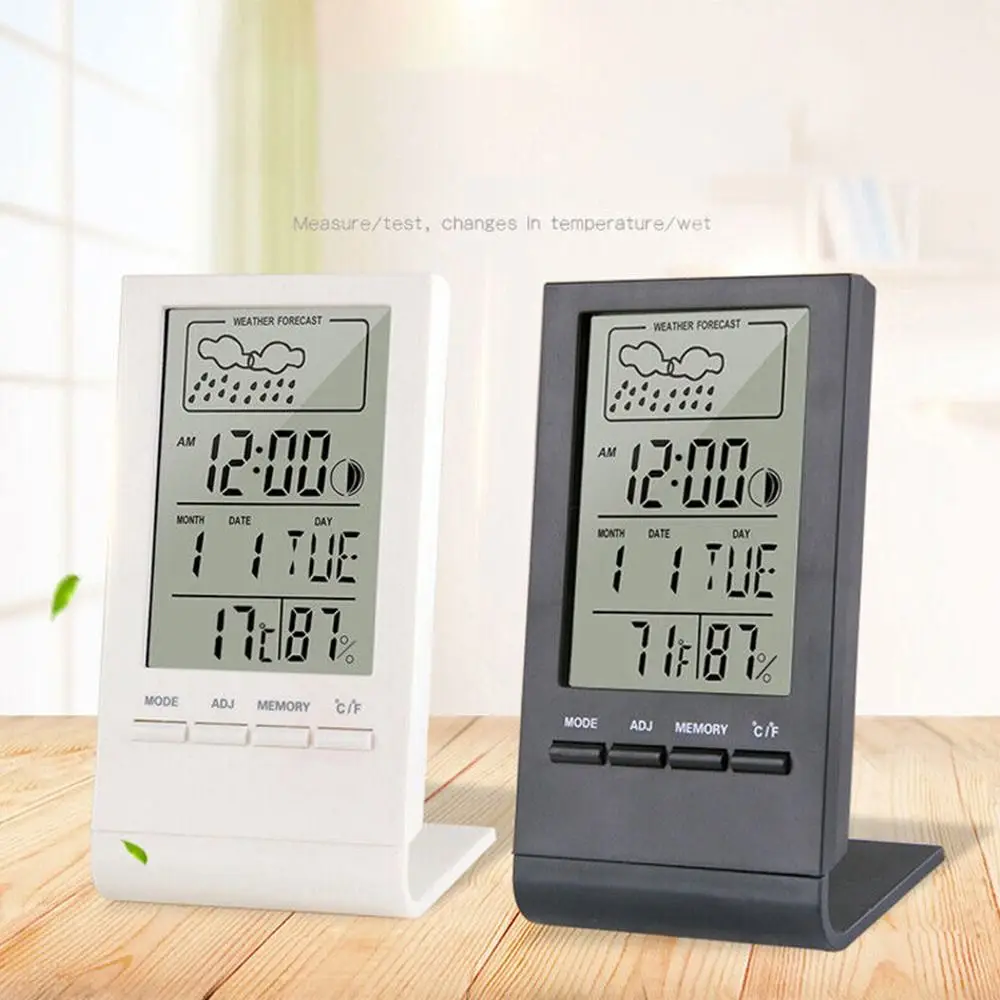 Digitalni LCD-Elektronski Termometar, Hygrometer, Mjerač Vlage, Temperature Sat Stolni sat za Alarm U Zatvorenom prostoru
