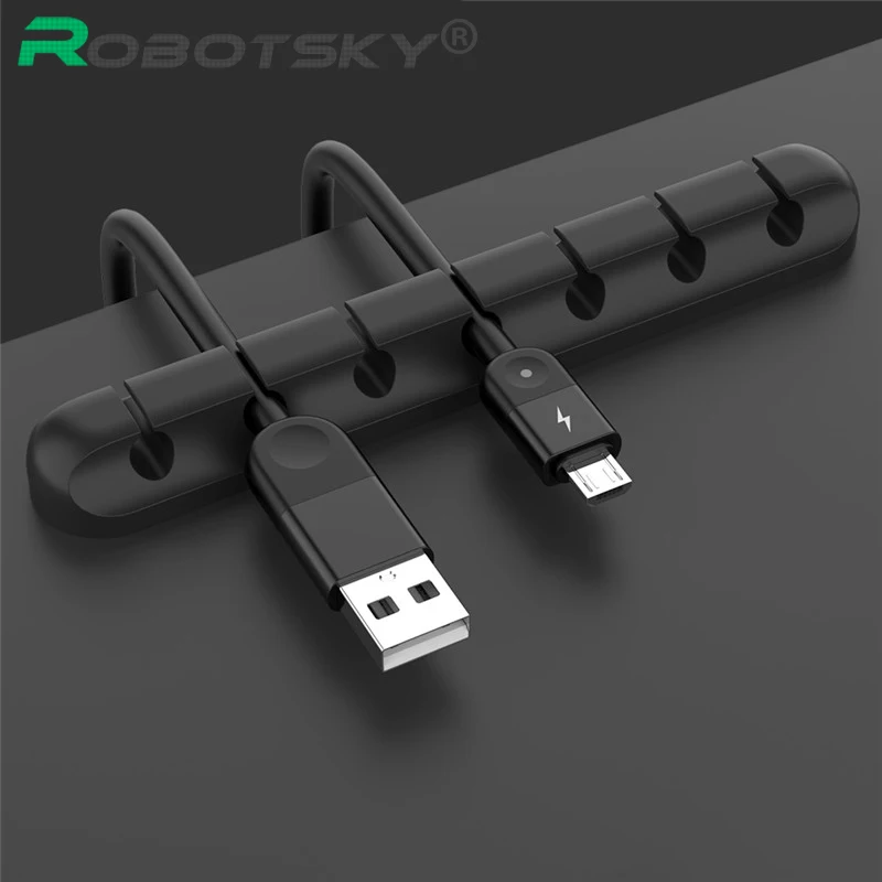 Držač Kabela USB Silikonska Kabelski Organizator Fleksibilan Kabel Za Navijanje za Upravljanje Stezaljke Držač Za Miša i Tipkovnice slušalice Slušalice
