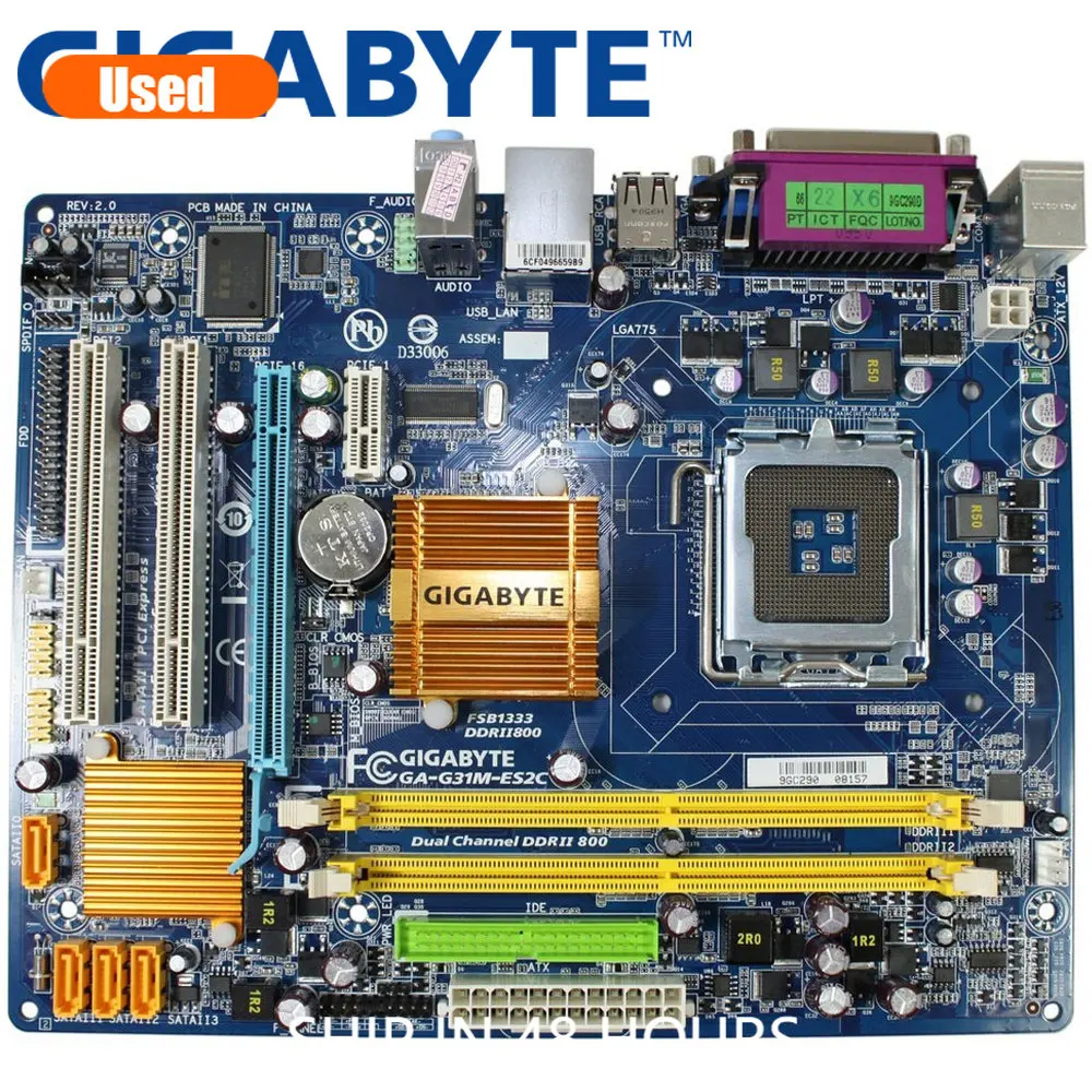 GIGABYTE GA-G31M-ES2C Tablica matičnu ploču G31 Socket LGA 775 Za Core 2 DDR2 4G Micro ATX Originalna b/