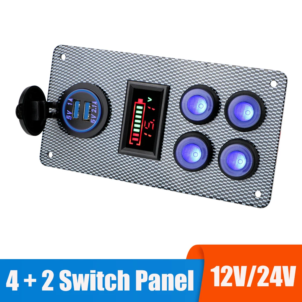 24 12 4 Prekidač Svjetla Gumb Prekidača Traka Plava LED USB Punjač 3,0 Volti Senzor za Auto-Pribora Za Kamp RV Prikolica Kamion Brod