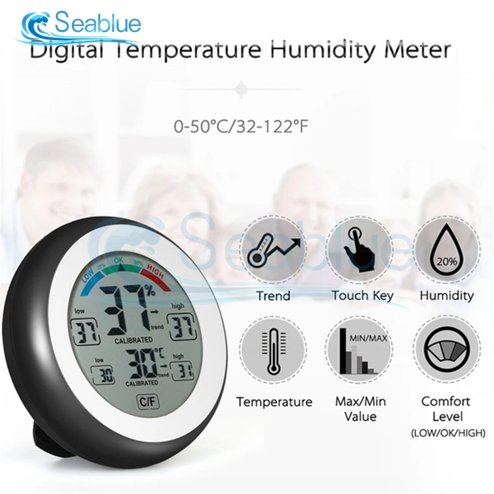 Auto LCD Digitalni Zaslon Osjetljiv na dodir, Termometar-Hygrometer, Cijele Digitalni Mjerač Vlage Temperature U Prostoriji Za meteorološke stanice