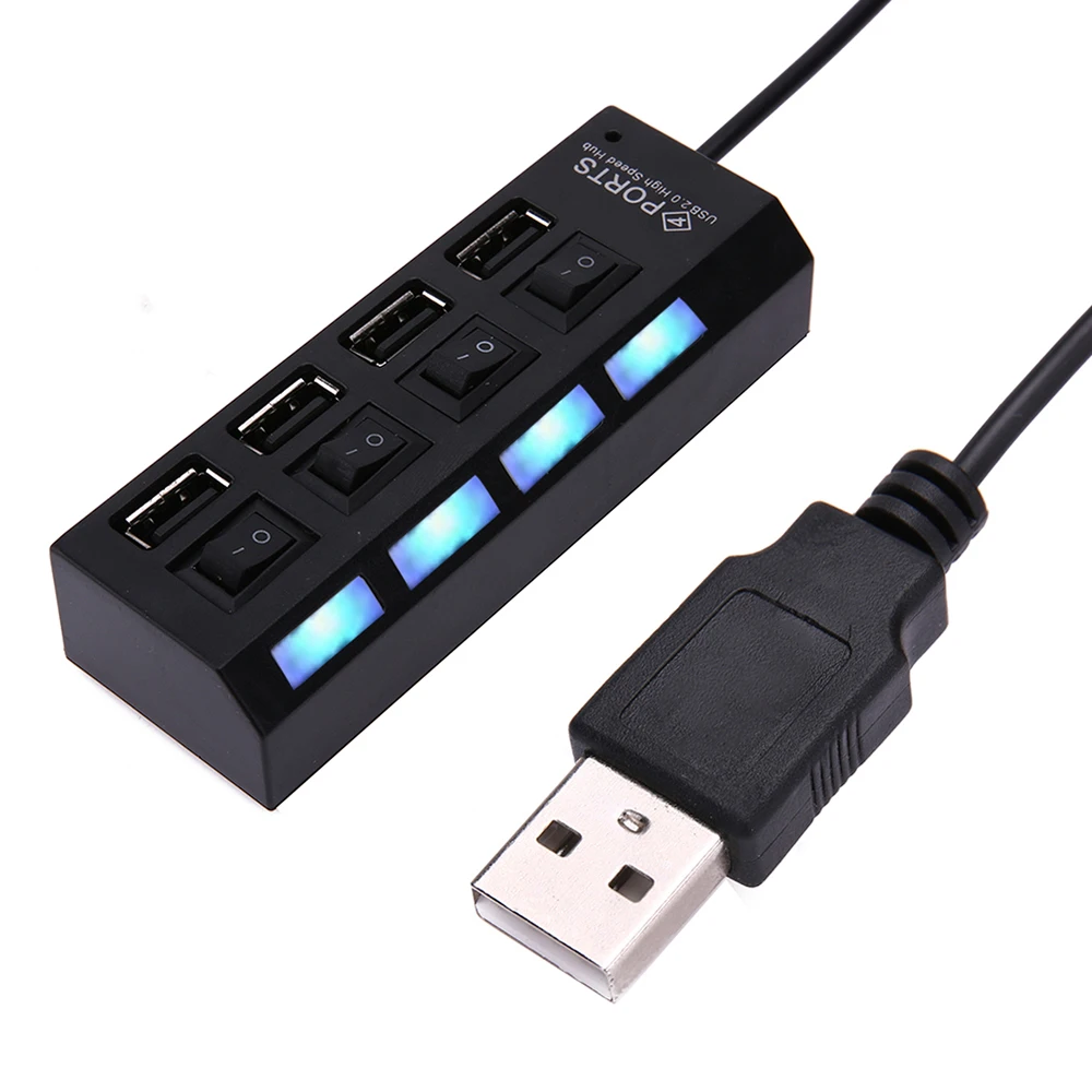 High-speed 4/7 Port USB Hub 2.0 Je Adapter Alat Multi USB Razdjelnik Višestruki Produžni kabel s Led Svjetiljkom Prekidač za PC Laptop