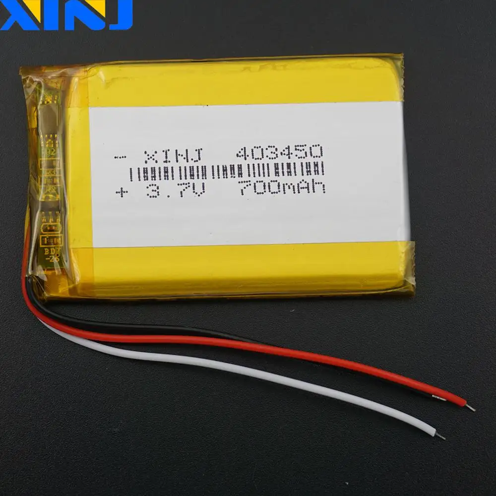3,7 700 mah 2.59 Wh 3 Žice Termistor Polimer Litij-Ionska Lipo Baterija 403450 Za Dvr Bluetooth Slušalica Led Svjetiljka Auto Skladište