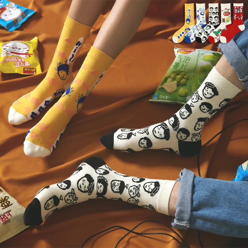 Novi Proizvod, Ženske Čarape sa Smiješnim Likom iz Crtića, Originalni Zabavne Grafiti, Svakodnevne Divlje Kvalitetna Tkanina Ženske Čarape
