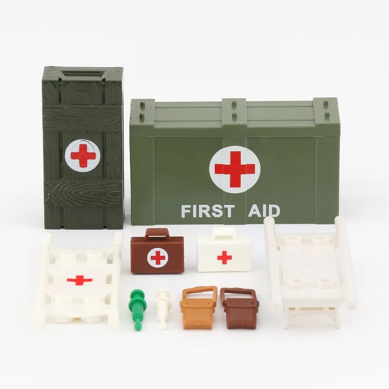 Dr. Spasenja WW2 Vojni Ruksak Medicinska Kutija Army MOC Gradivni Blokovi Figurice Vojnika Oružje Cigle Mini Igračke za Djecu