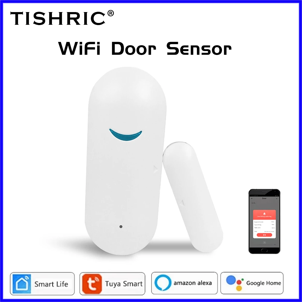TISHRIC Tuya Wifi Senzor za Vrata/Prozor Detektor Otvaranja Vrata Automatizacija Pametne Kuće Bežični Senzori, Alarm Prozora Radi Za Google