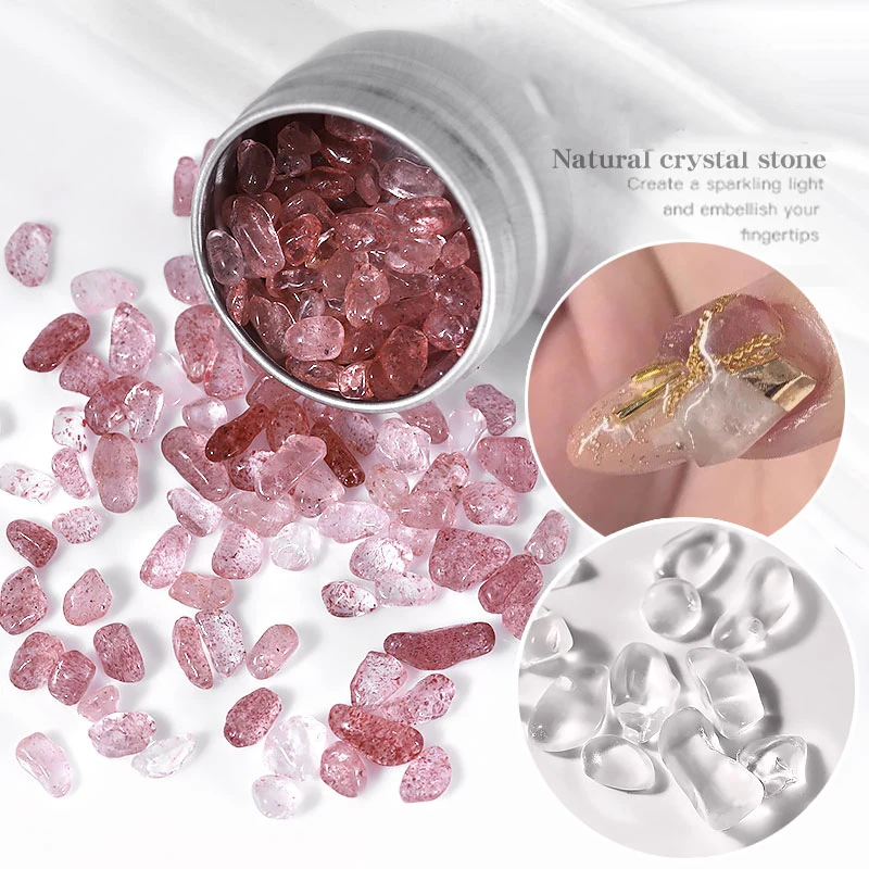 1 Kutija Crystal Prirodni kamen Nepravilnog Дробит Kamenje Šarene Ukrase Za Nokte Japanski Stil DIY UV Gel Lak Pribor