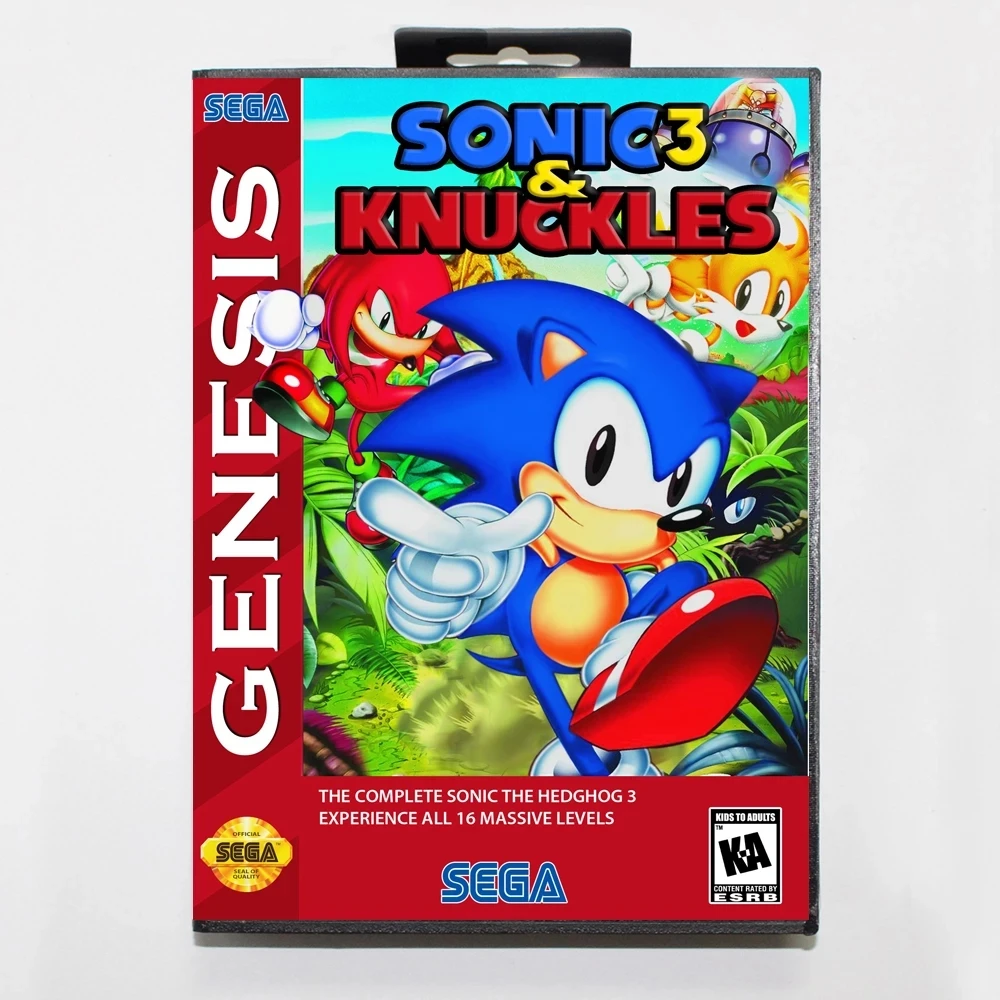 16-bitni igra uložak Sega MD, malo kutijom, Dječija karta Sonic and Bokser & Sonic 3 za sustav Megadrive Genesis