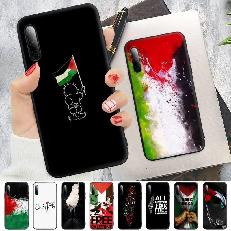 Zastava Palestine Crna Silikonska Torbica Za Mobilni Telefon Samsung A51 A71 A72 A52 A50 A31 A10 A40 A70 A30S A20 E A30 A11 A21 Torbica