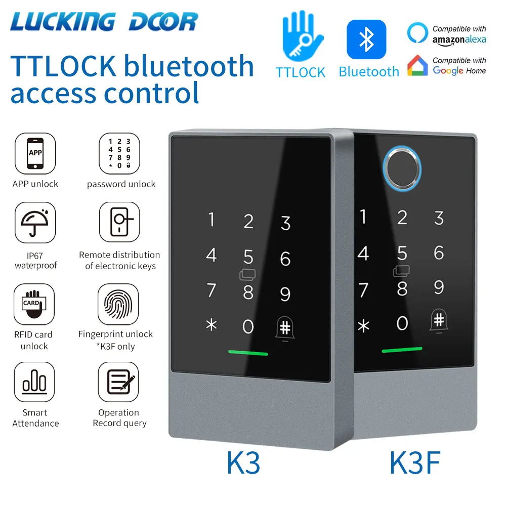 TTLOCK K3/K3F Sustav Kontrole Pristupa Otisaka Prstiju Otvarač za Interfon Nfc Bluetooth Električna Vrata Tipkovnica 13,56 Mhz za RFID Kartica