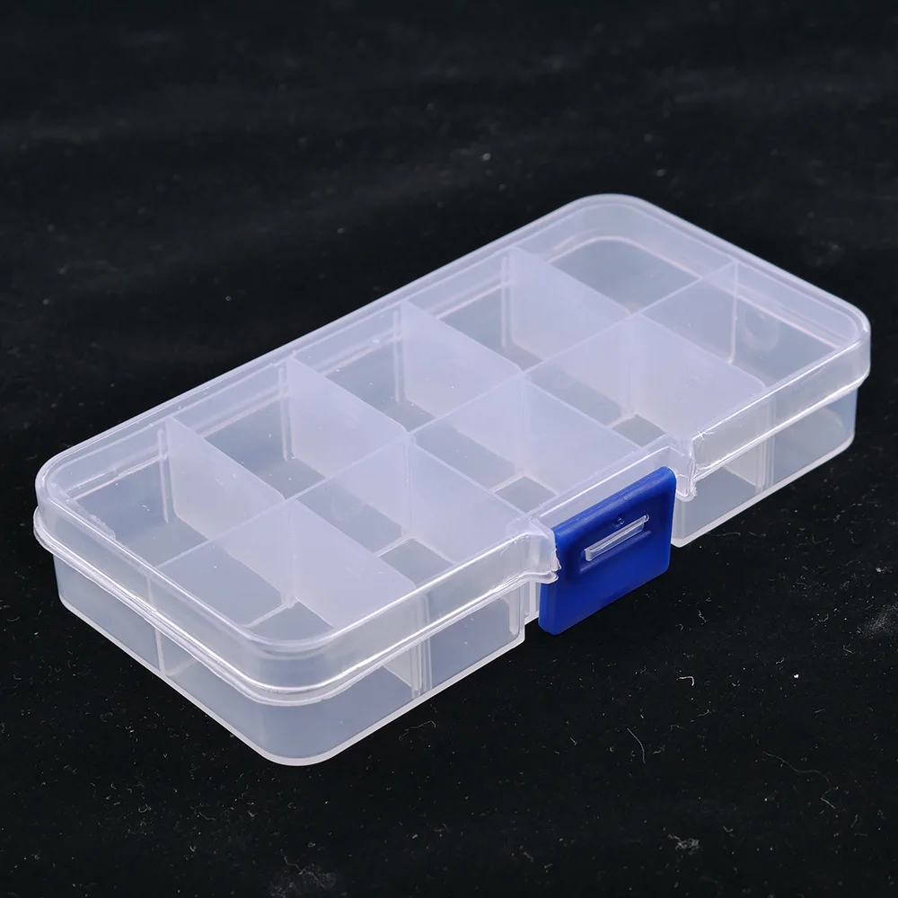 LINSBAYWU Plastika 10 Mjesta Podesiva Kutija za pakiranje nakita prozirna Torbica za Alat Zanat Organizator kutija kutije za nakit Skladištenje