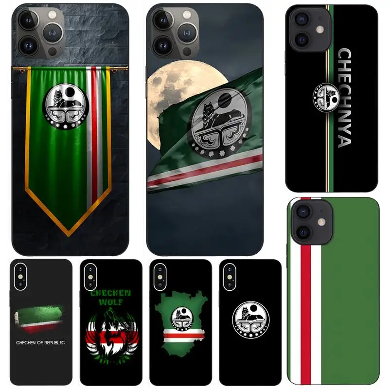 Čečenski Nacionalna Zastava Starinski Torbica za Telefon iPhone 13 12 11 Pro Max Mini Xs Xr X 7 8 6 6s Plus Se 2020 Kvalitetan Stražnji Poklopac