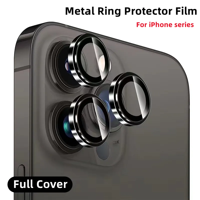 Zaštitno Staklo za objektiv sa Metalnim prstenom za iPhone 11 12 13 Pro Max Zaštita Objektiva kamere Na iPhone 12Pro 13Pro 14 Pro Max Film za fotoaparat