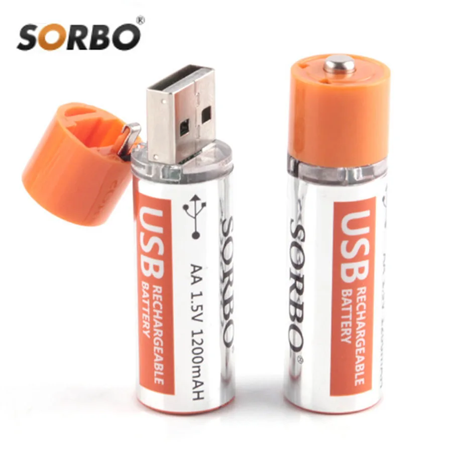 Originalni Sorbo 4 kom. USB-Punjive Baterije AA od 1,5 1200 mah Brzo Punjenje Li-po Baterija Kvaliteta AA Baterije Bateria RoHS CE