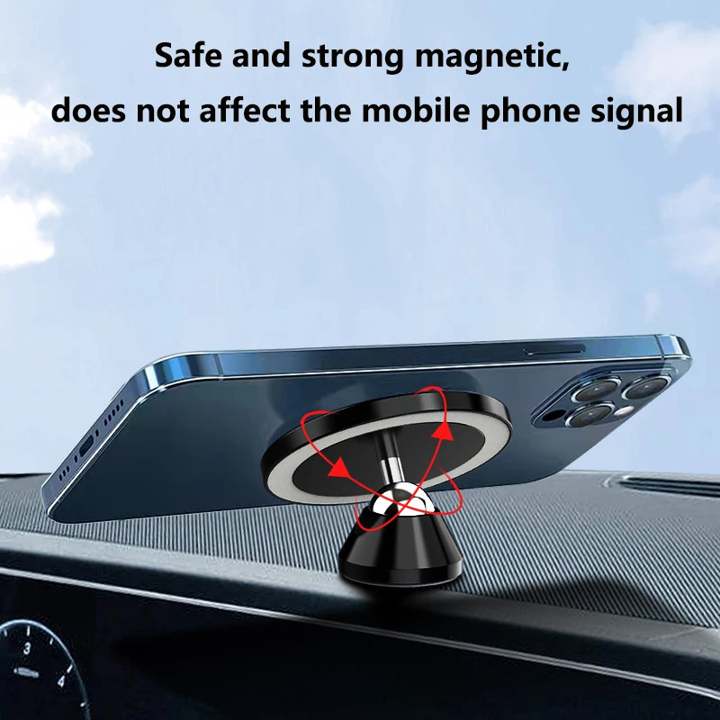 Magnetni Auto Držač Telefona za iPhone, Pribor za Sve Smartphone, 360 °, Auto Nosač od lijevanog Aluminija, Kompatibilan Torbica MagSafe