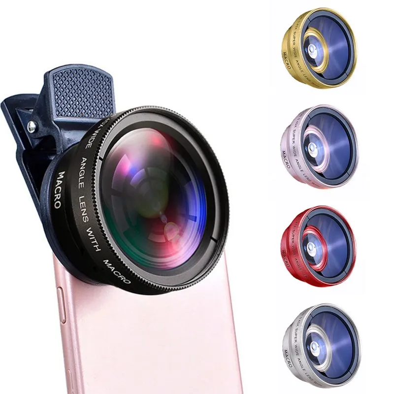 2 U 1 Objektiv Mobilnog telefona 0.45 x Super Širokokutni 12.5 x Makro HD Objektiv Kamere Za iPhone 13 Huawei Xiaomi Samsung Univerzalna Stezaljka