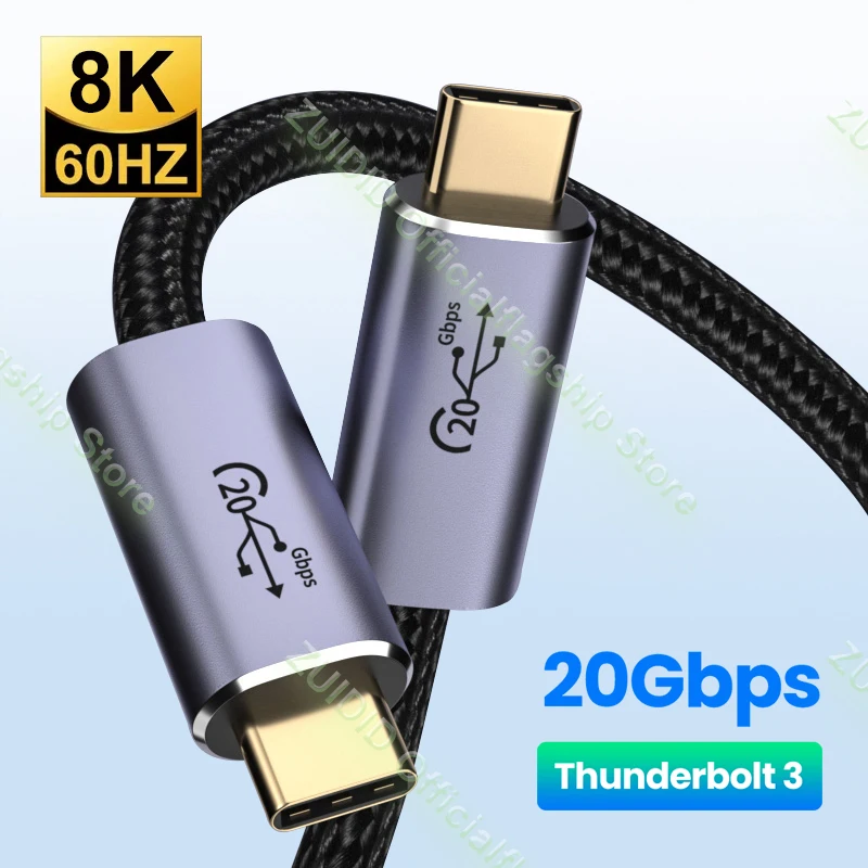 Kabel USB Type C-Type C Za Macbook PD 100 W 5A USB 3,2 20 Gbit/s ThunderBolt3 QC4.0 3,0 USB-C Kabel Kabel Za Samsung Xiaomi 2/3 m