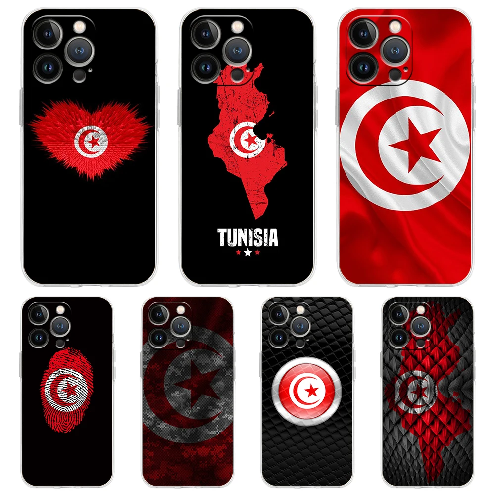 Zastava Tunisa Soft Prozirna Torbica za Telefon Torbica za iPhone 13 12 11 Pro Max X XR 8 7 Plus SE 2020 XS Max Luxury Shell Fundas Torba