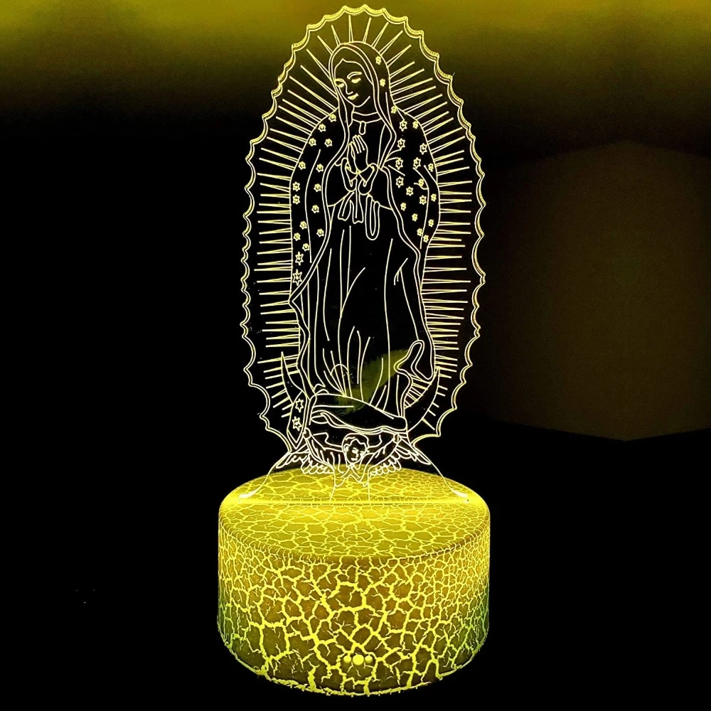 Lampa Djevice Marije Religija 3D Led noćno svjetlo je Isus Krist Hinduizam Lampe za 16 Boja Dodirni Prekidač Najbolje za Božić Darove