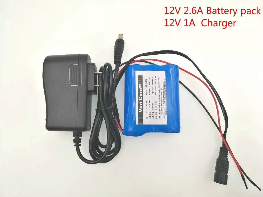12 2600 mah 18650 Li-ion punjiva baterija za Kamere za video nadzor 2.6 A Baterije + 12.6 U 1A Punjač